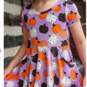 Eleanor Rose Purple Pumpkin Print Twirl Dress Sz 6